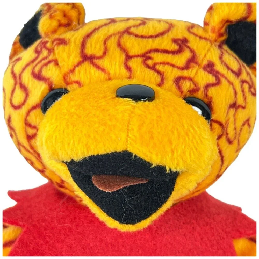 1999 Grateful Dead FIRE Beanie Bear Plush By Liquid‎ Blue 7” Stuffed Animal Toy
